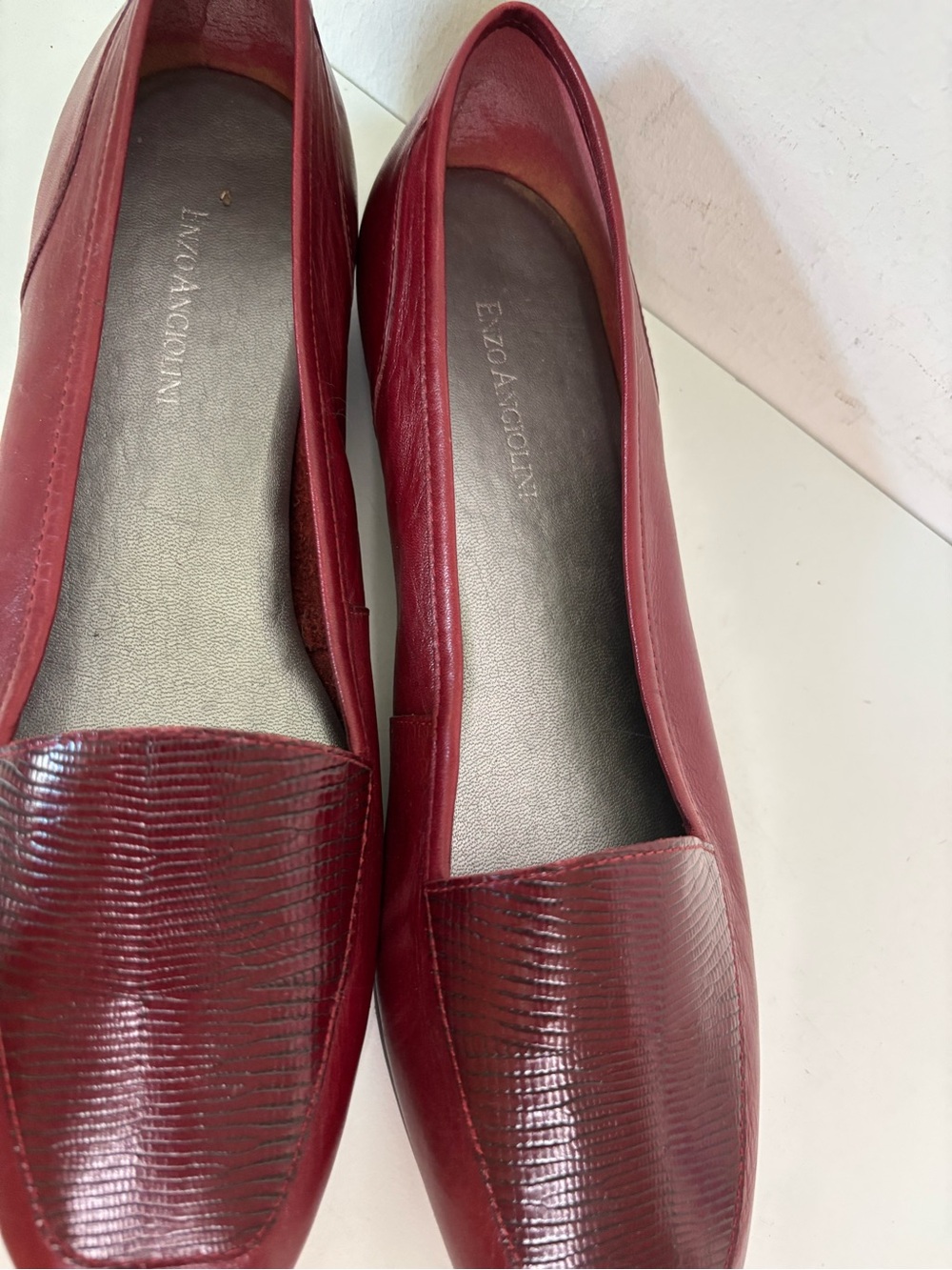 Enzo Angiolini Burgundy Leather Slip-On Loafers 9.5 - Picture 9 of 10